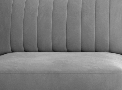Canapé convertible design 3/4 places tissu doux gris et pieds acier chromé Eliza 250 cm 2 - Photo n°3; ?>