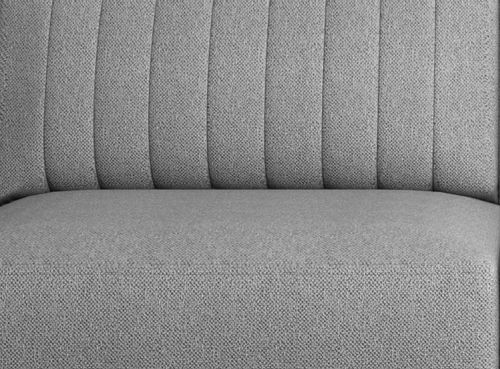 Canapé convertible design 3/4 places tissu gris clair chiné et pieds acier chromé Eliza 250 cm - Photo n°2; ?>