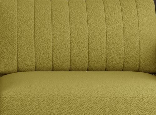 Canapé convertible design 3/4 places tissu jaune et pieds acier chromé Eliza 250 cm - Photo n°3; ?>