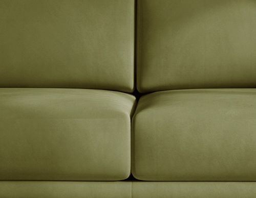 Canapé convertible design 4 places tissu doux vert olive et pieds métal noir Arkia 260 cm - Photo n°3; ?>