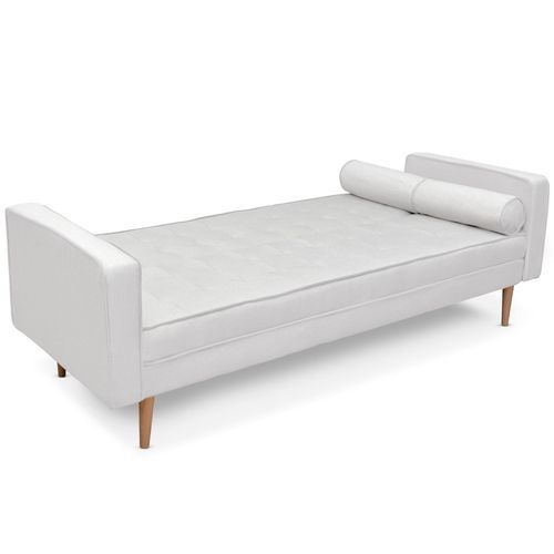 Canapé convertible Simili Blanc Olivere - Photo n°3; ?>