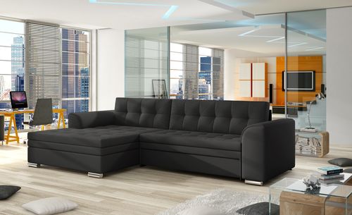 Canapé d'angle convertible simili cuir Kapona 275 cm - Photo n°2; ?>