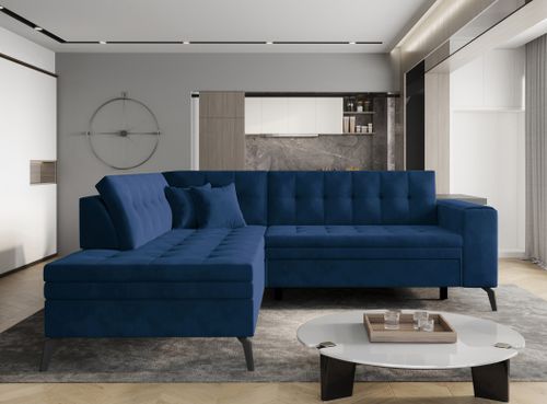 Canapé d'angle convertible tissu Larry - Photo n°2; ?>