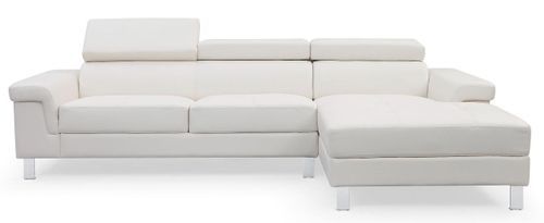 Canapé d'angle droit en cuir blanc Vixen - Photo n°2; ?>