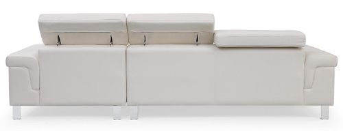 Canapé d'angle droit en cuir blanc Vixen - Photo n°3; ?>