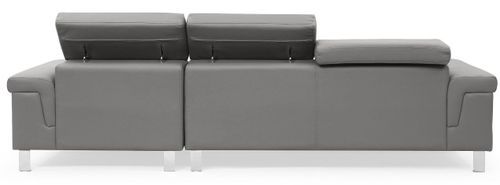 Canapé d'angle droit en cuir gris Vixen - Photo n°3; ?>