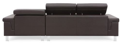 Canapé d'angle droit en cuir marron Foncé Vixen - Photo n°3; ?>