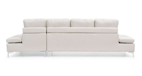 Canapé d'angle droit simili cuir blanc Tulsa - Photo n°3; ?>