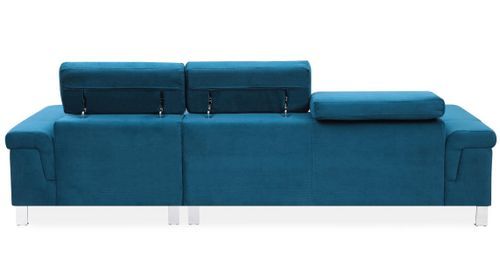 Canapé d'angle droit velours bleu Tence - Photo n°3; ?>