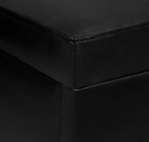 Canapé d'angle extensible et convertible simili cuir noir Karen - Photo n°2; ?>