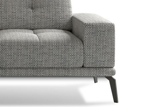 Canapé d'angle gauche 5 places tissu gris chiné Torpille 265 cm - Photo n°3; ?>