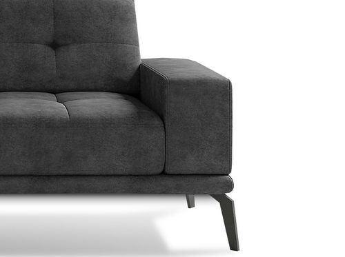 Canapé d'angle gauche 5 places tissu suédine gris foncé Torpille 265 cm - Photo n°3; ?>