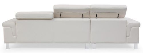 Canapé d'angle gauche en cuir blanc Vixen - Photo n°3; ?>
