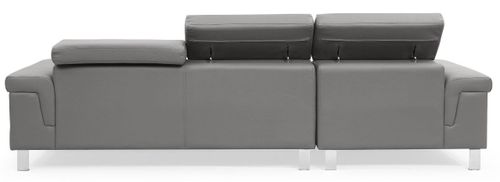 Canapé d'angle gauche en cuir gris Vixen - Photo n°3; ?>