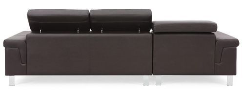 Canapé d'angle gauche en cuir marron foncé Vixen - Photo n°3; ?>