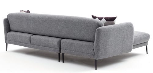 Canapé d'angle gauche moderne tissu gris clair Valiko 265 cm - Photo n°3; ?>