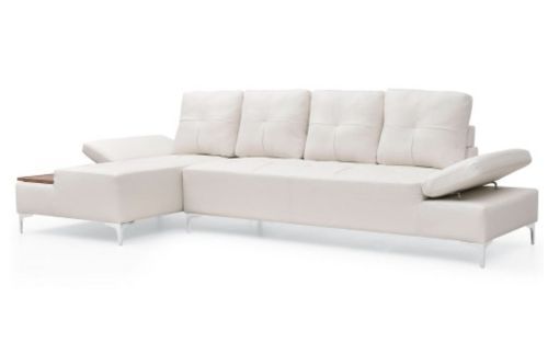 Canapé d'angle gauche simili cuir blanc Tulsa - Photo n°3; ?>