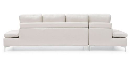 Canapé d'angle gauche simili cuir blanc Tulsa - Photo n°2; ?>