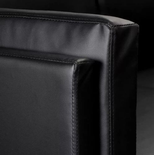 Canapé d'angle gauche simili cuir noir Fentie - Photo n°3; ?>