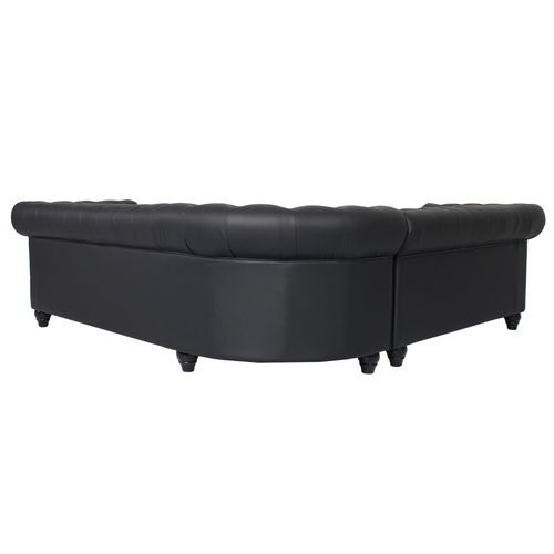 Canapé d'angle gauche simili cuir noir Vatsi - Photo n°3; ?>