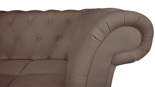 Canapé d'angle gauche simili cuir taupe Ritika 240 cm - Photo n°3; ?>