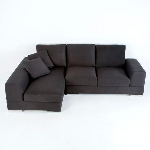 Canapé d'angle gauche tissu noir Amoux - Photo n°2; ?>