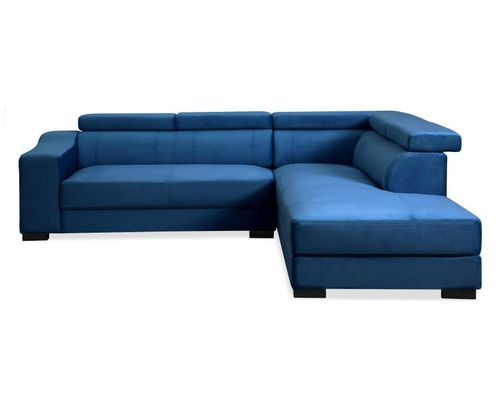 Canapé d'angle gauche velours bleu Ozen - Photo n°2; ?>