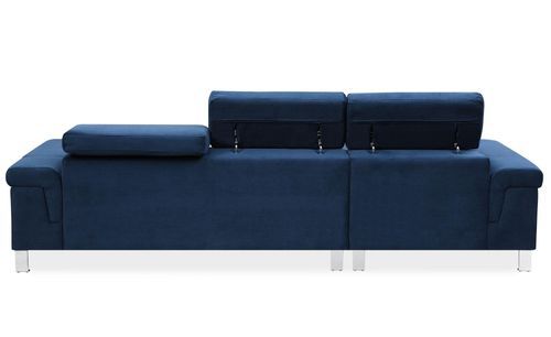 Canapé d'angle gauche velours bleu Anixa 258 cm - Photo n°3; ?>