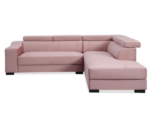 Canapé d'angle gauche velours rose Ozen - Photo n°2; ?>