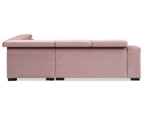 Canapé d'angle gauche velours rose Ozen - Photo n°3; ?>