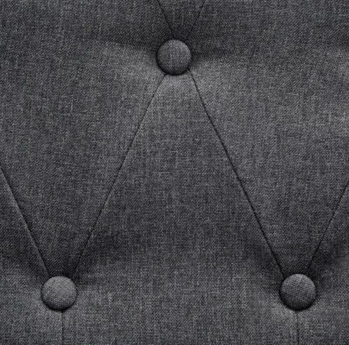 Canapé d'angle réversible Chesterfield tissu gris foncé Bastia - Photo n°3; ?>
