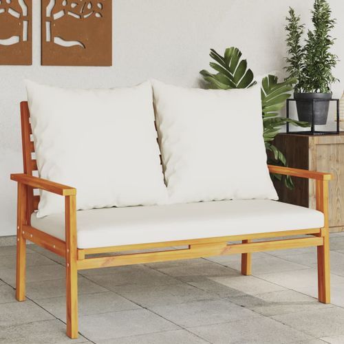 Canapé de jardin 120 cm avec coussin bois d'acacia massif - Photo n°2; ?>