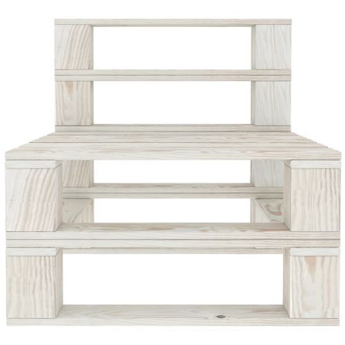 Canapé de milieu palette de jardin Bois Blanc - Photo n°2; ?>