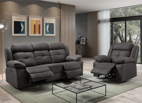 Canapé de relaxation en nubuck Farenza - manuel ou électrique - 3 couleurs - 1, 2 ou 3 places - Photo n°2; ?>