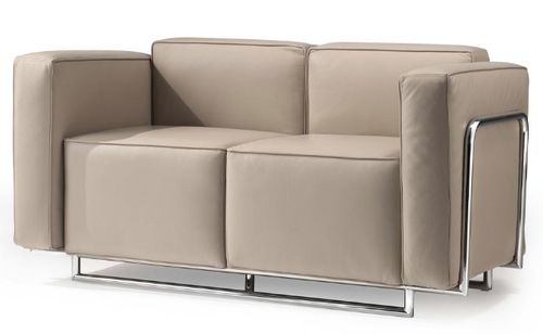 Canapé design 2 places faux cuir et acier chromé Sieka - 133 cm - Photo n°2; ?>