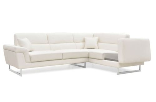 Canapé design angle droit simili cuir blanc Kima - Photo n°2; ?>