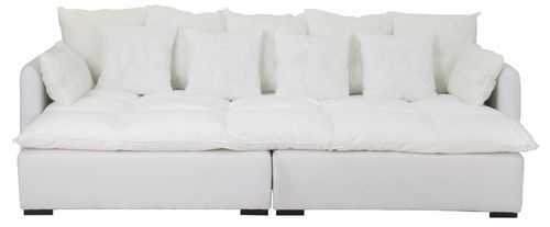 Canapé détachable avec 11 coussins tissu blanc Mika - Photo n°2; ?>