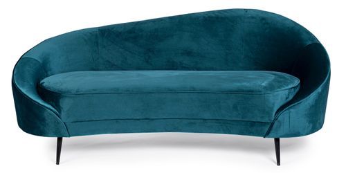 Canapé en polyester bleu turquoise 2 places Sera - Photo n°2; ?>