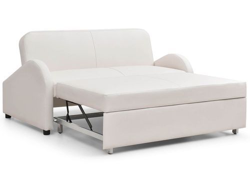 Canapé lit 3 places simili cuir blanc Robby 162 cm - Photo n°2; ?>