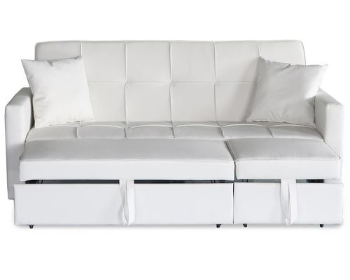 Canapé lit 3 places simili cuir blanc Kant 205 cm - Photo n°2; ?>