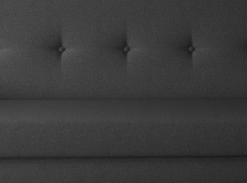 Canapé lit 3 places tissu noir et pieds en bois de hêtre Saline 216 cm - Photo n°3; ?>