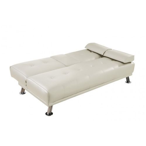 Canapé lit simili cuir blanc Mokar 3 places - Photo n°2; ?>