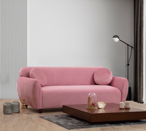 Canapé moderne 3 places tissu rose Kelly 223 cm - Photo n°3; ?>