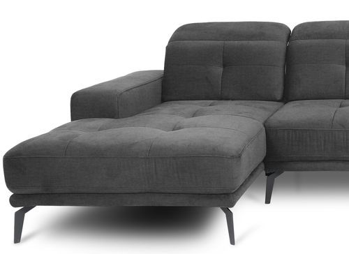 Canapé panoramique design tissu gris foncé têtières angle droit avec accoudoir Stan 350 cm - Photo n°3; ?>