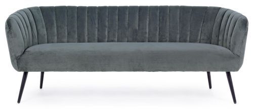 Canapé polyester gris foncé et pieds en acier 3 places Avi - Photo n°2; ?>