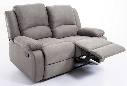 Canapé relaxation manuel 2 places microfibre gris Confort - Photo n°2; ?>