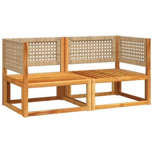 Canapés d'angle de jardin et coussins 2pcs bois massif d'acacia - Photo n°3; ?>