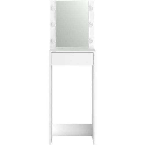 CANDY Coiffeuse haute avec miroir LED - Décor blanc - L 54,5 x P 31 x H 170 cm - Photo n°3; ?>