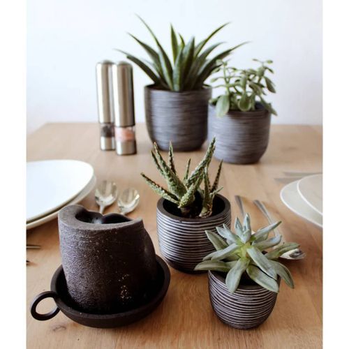 Capi Ensemble de 4 vases Nature Rib anthracite - Photo n°3; ?>