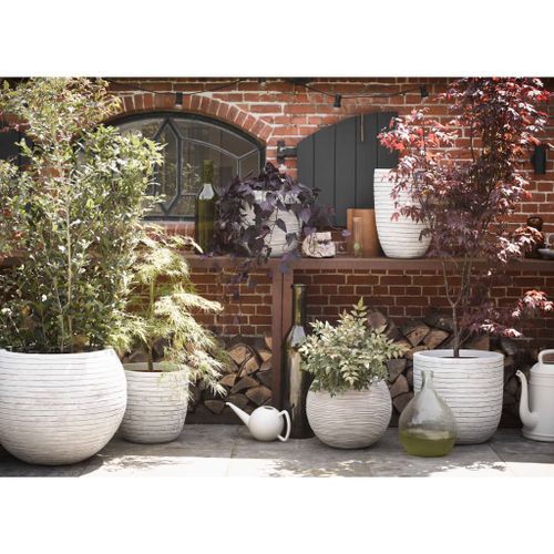 Capi Pot à fleurs Nature Rib rond 40 x 32 cm ivoire KOFI270 - Photo n°3; ?>